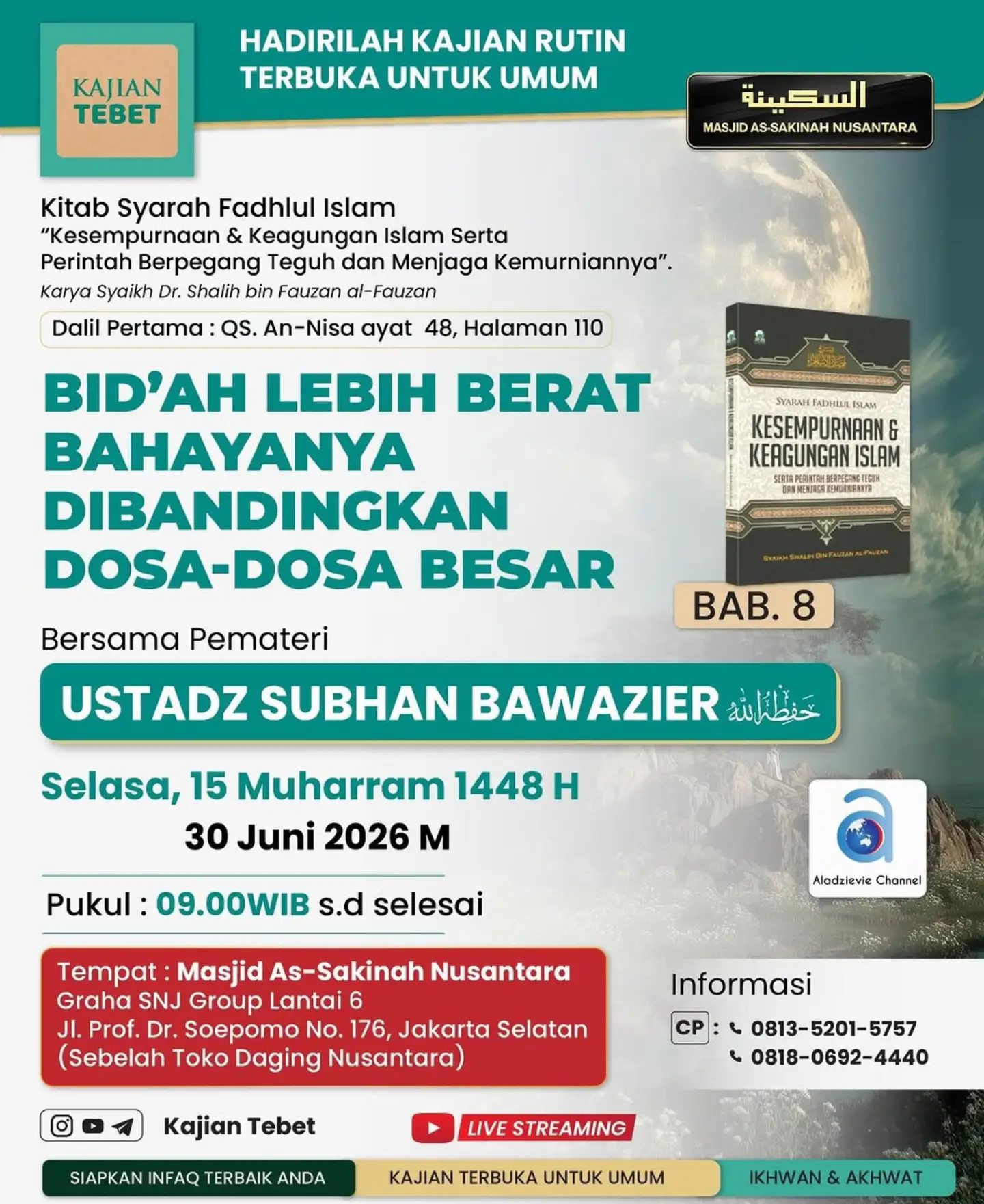 BID'AH LEBIH BERAT BAHAYANYA DIBANDINGKAN DOSA-DOSA BESAR
