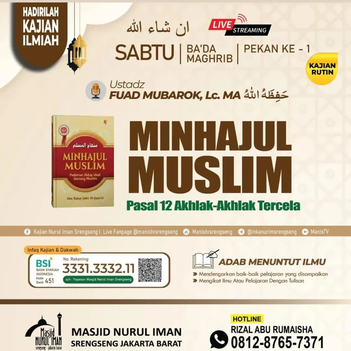 MINHAJUL MUSLIM Pasal 12 Akhlak-Akhlak Tercela