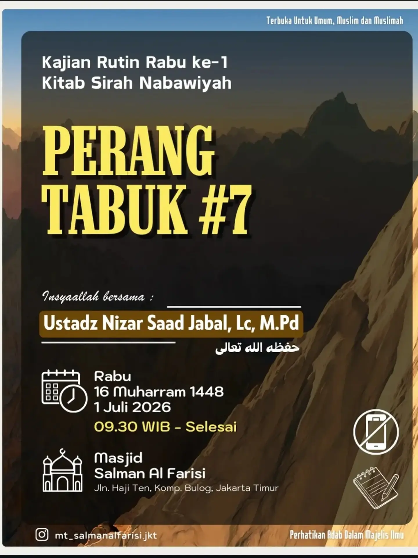 Kajian Rutin Rabu ke-1 Kitab Sirah Nabawiyah