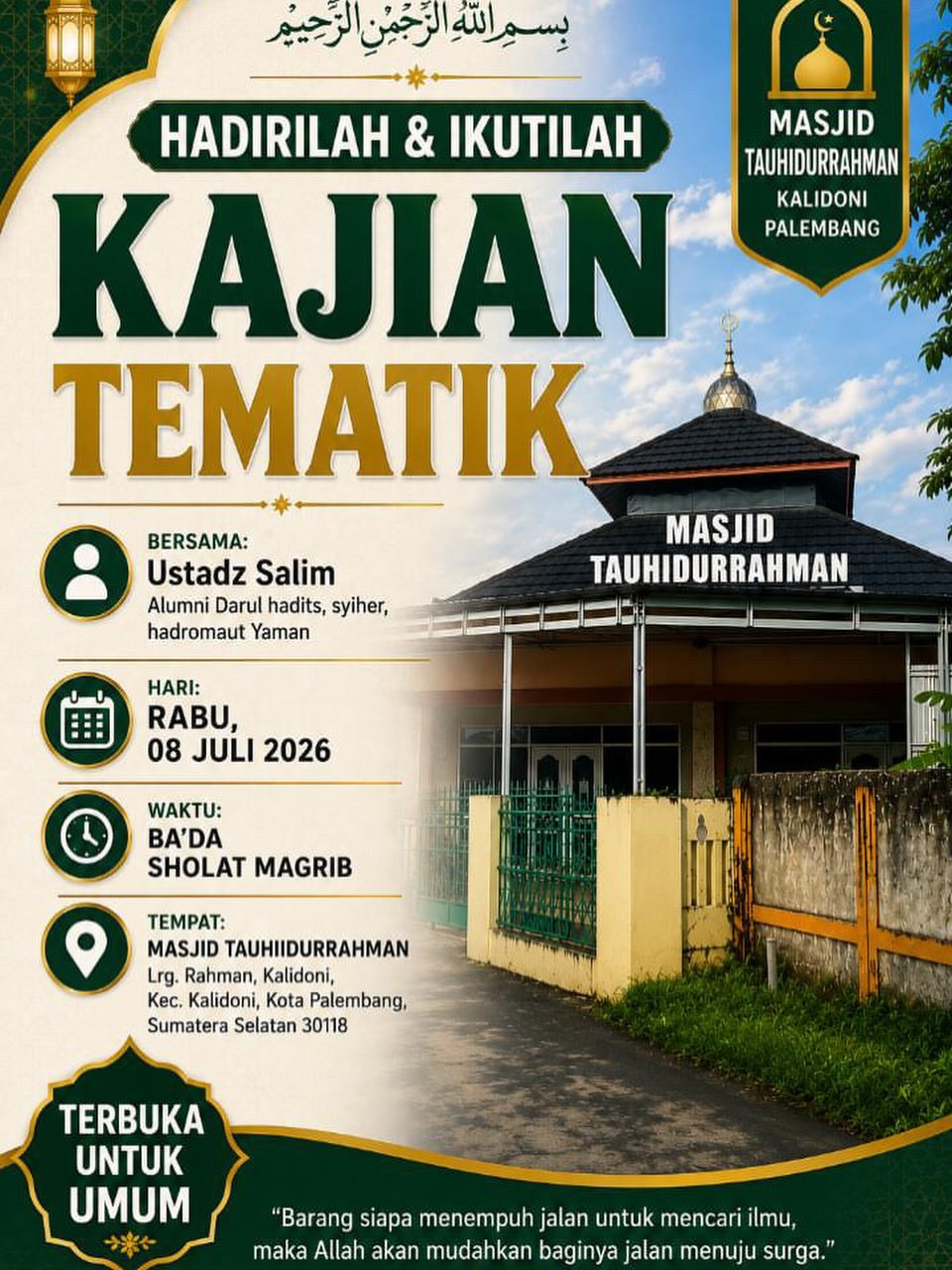 HADIRILAH & IKUTILAH KAJIAN TEMATIK