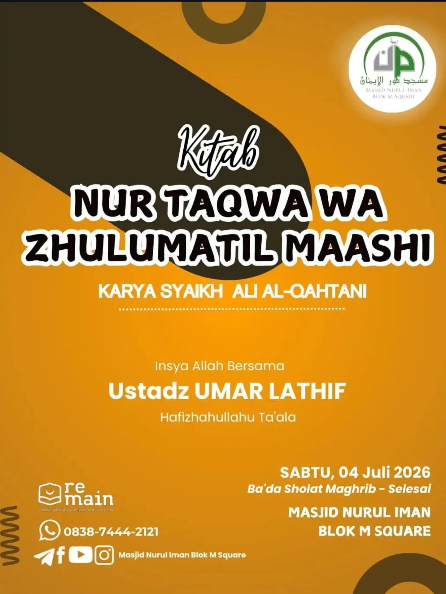 Kajian Kitab Nur Taqwa Wa Zhulumatil Maashi
