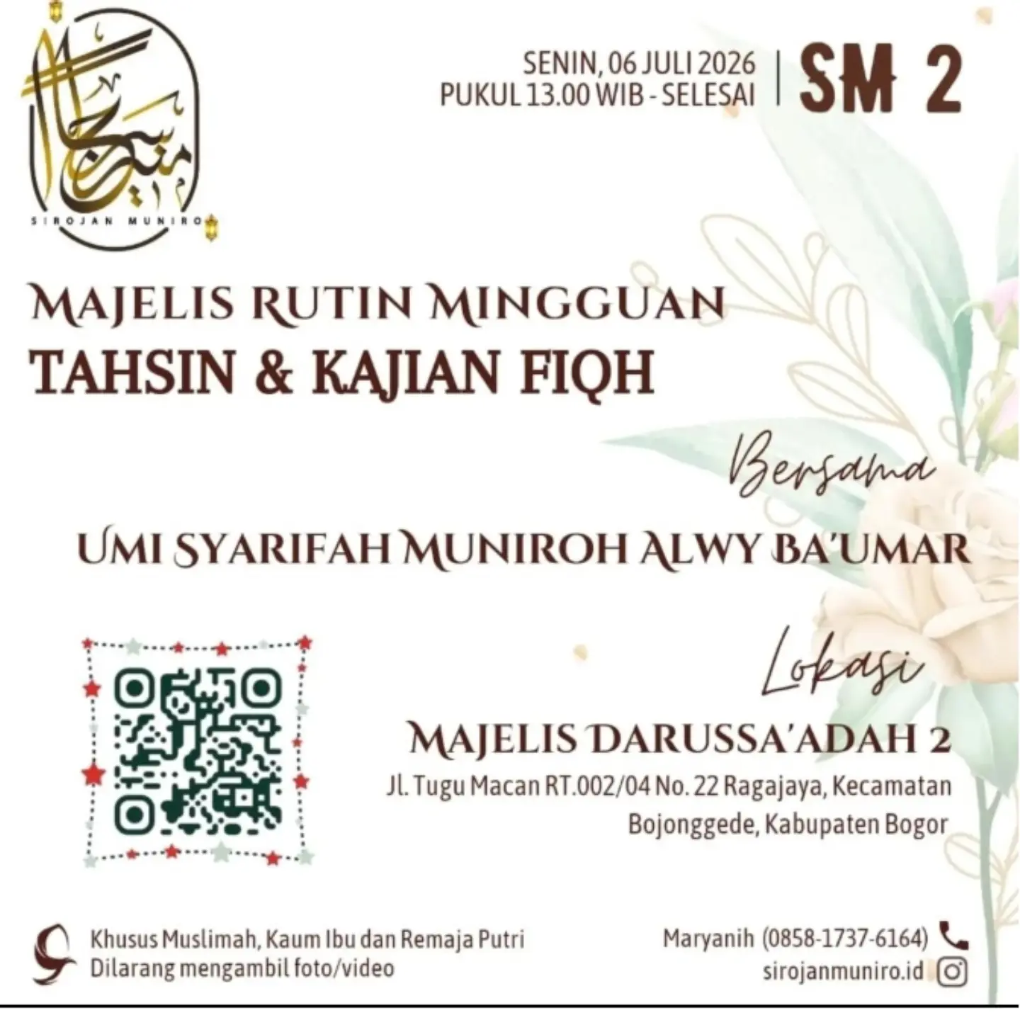 Majelis Rutin Mingguan Tahsin & Kajian Fiqh