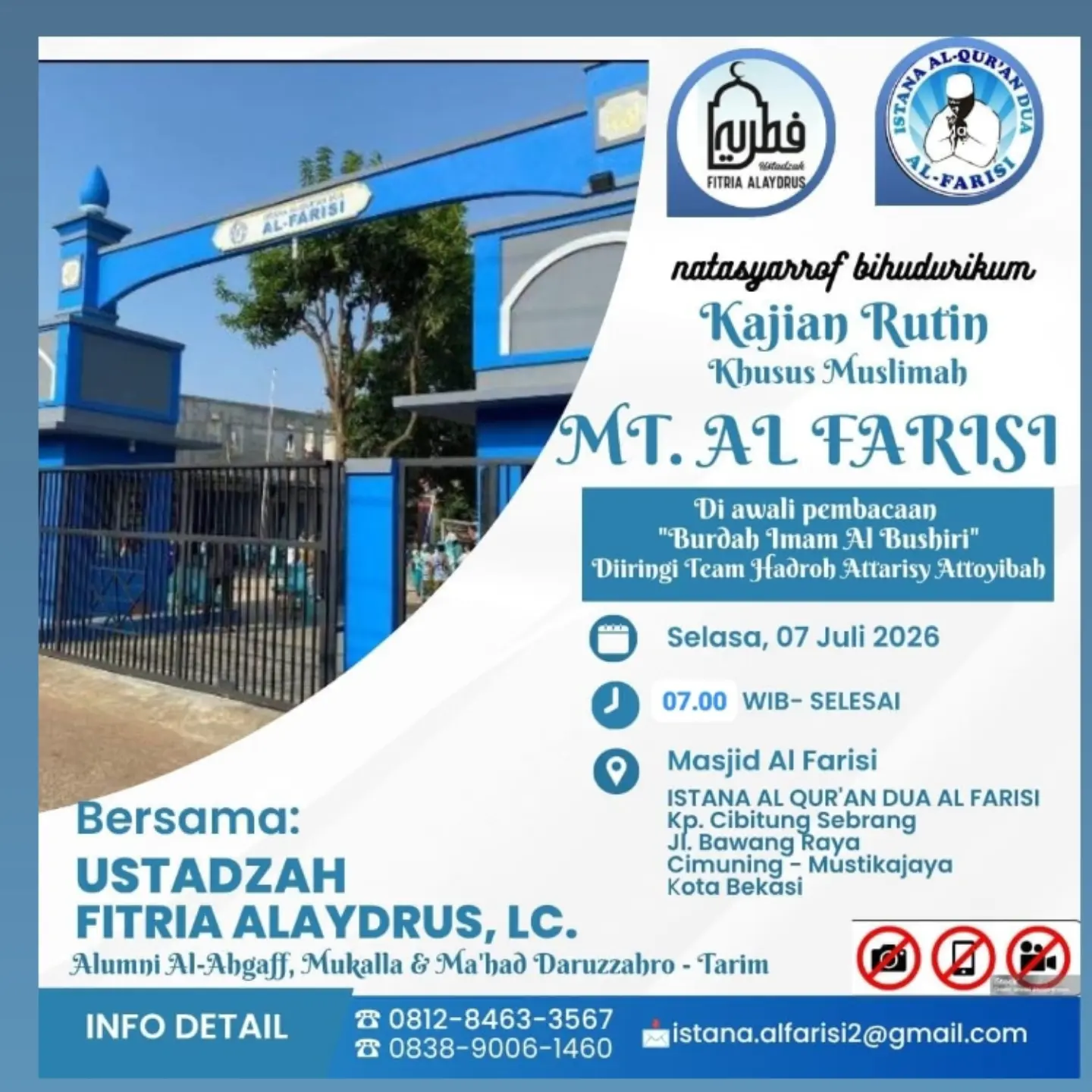 Kajian Rutin Khusus Muslimah MT. AL FARISI