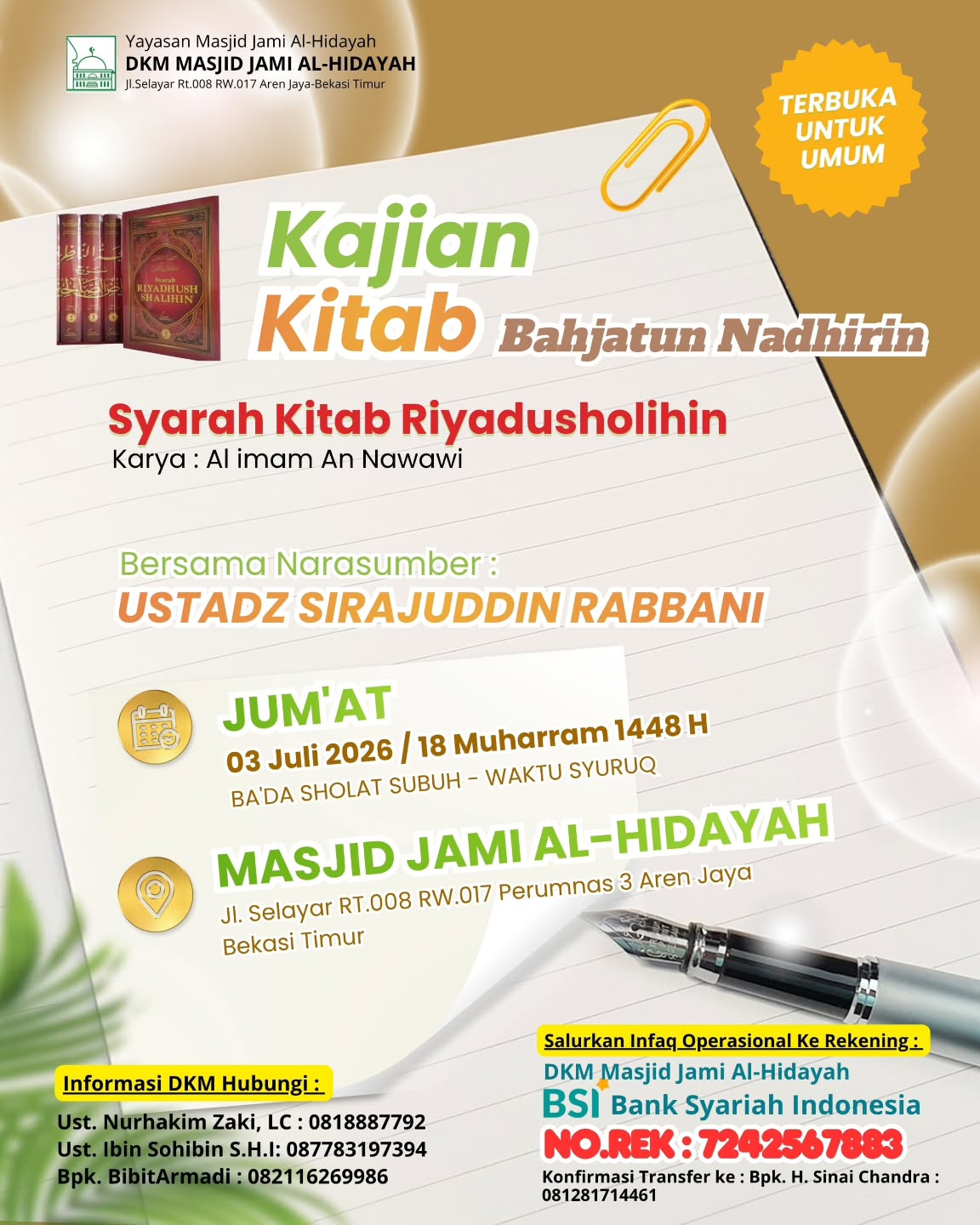 Kajian Kitab Riyadusholihin