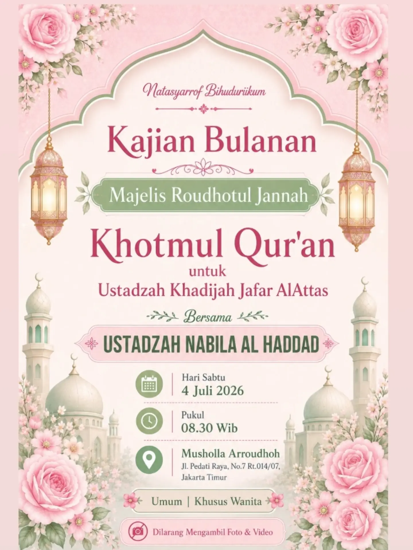 Khotmul Qur'an untuk Ustadzah Khadijah Jafar AlAttas