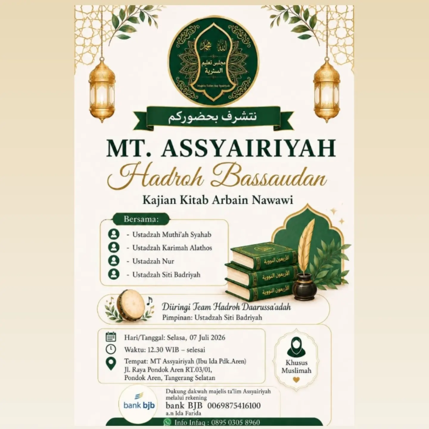 MT. ASSYARIYAH Hadroh Bassau Dan Kajian Kitab Arba'in Nawawi