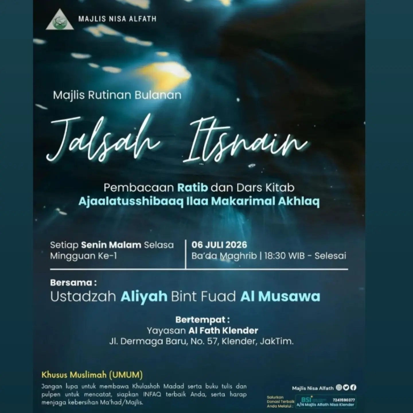 Kajian Muslimah: Majlis Nisa Alfath