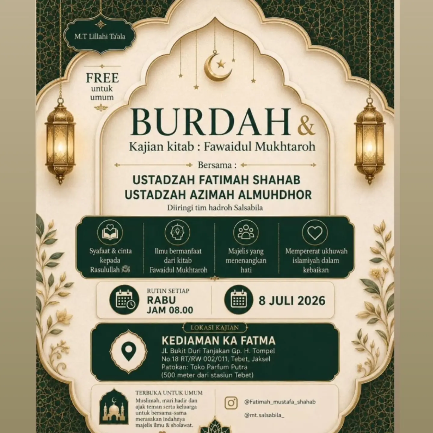 Burdah & Kajian Kitab Fawaidul Mukhtaroh