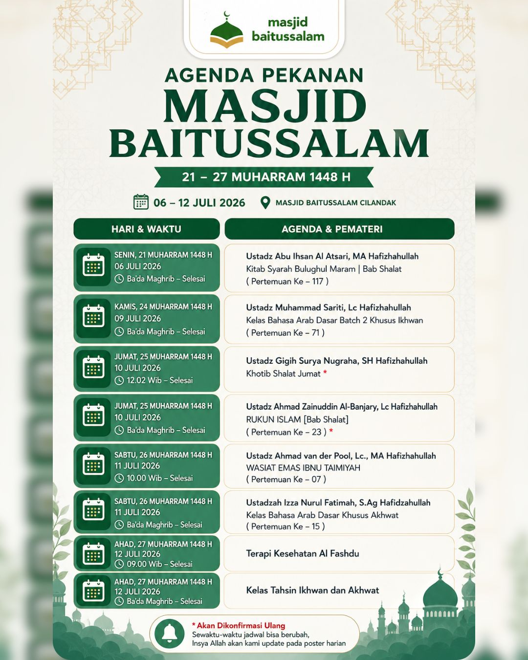 Shalat Jumat (Khotib: Ustadz Gigih Surya Nugraha, SH hafizhahullah)