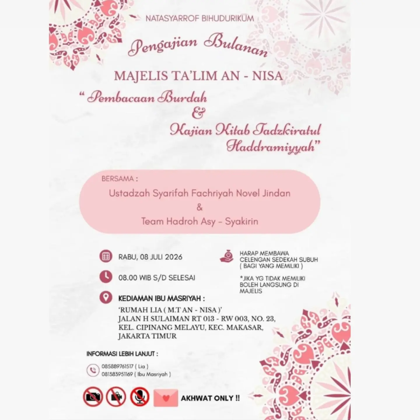 Pengajian Bulanan Majelis Ta'lim An-Nisa