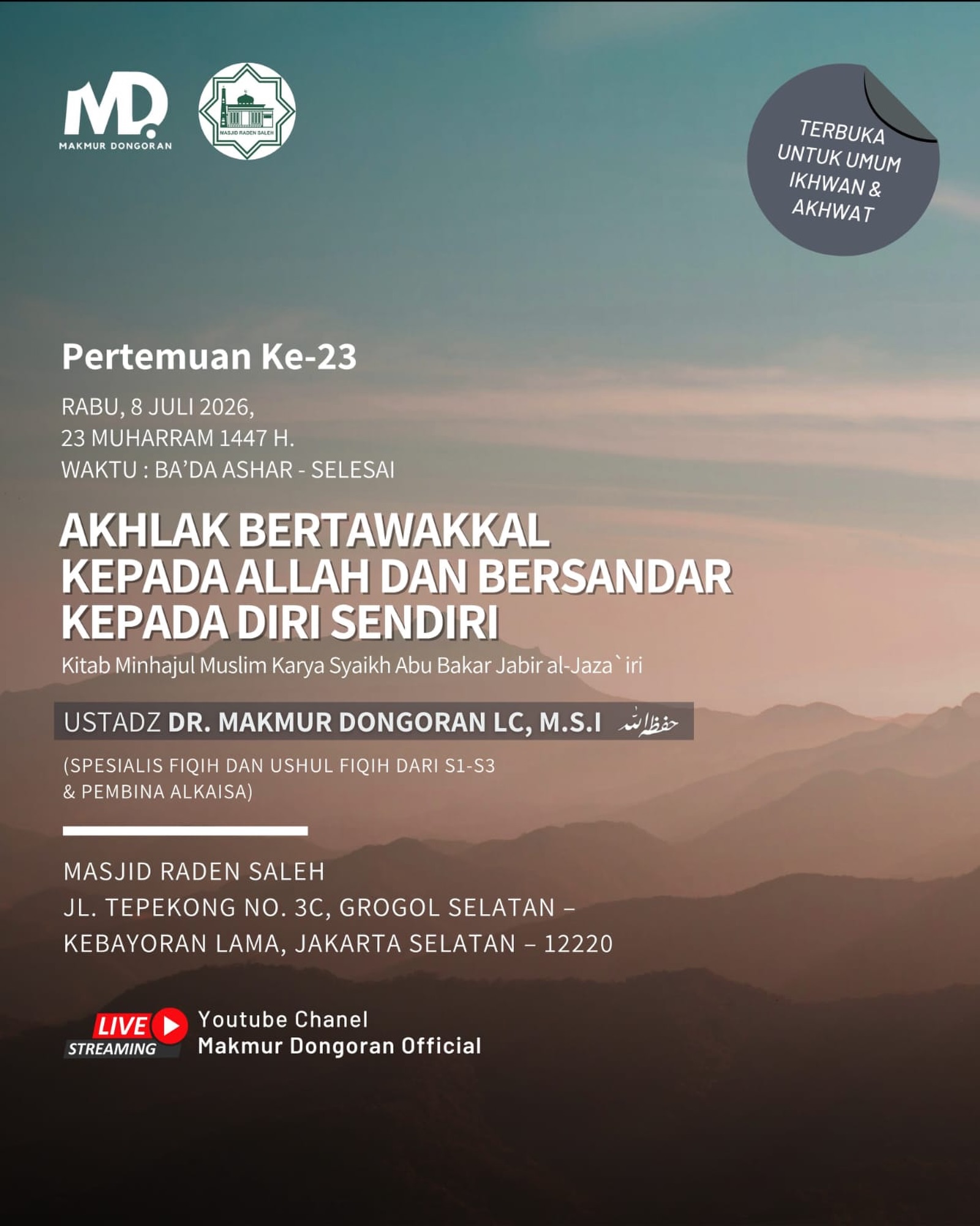 Akhlaq Bertawakkal Kepada Allah dan Bersandar Kepada Diri Sendiri