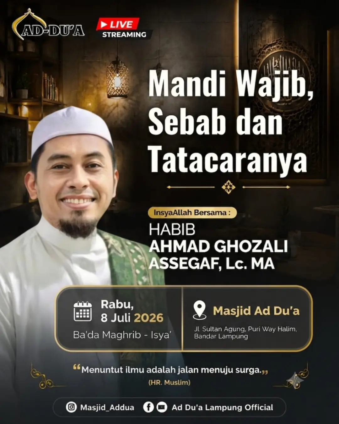 Mandi Wajib, Sebab dan Tatacaranya