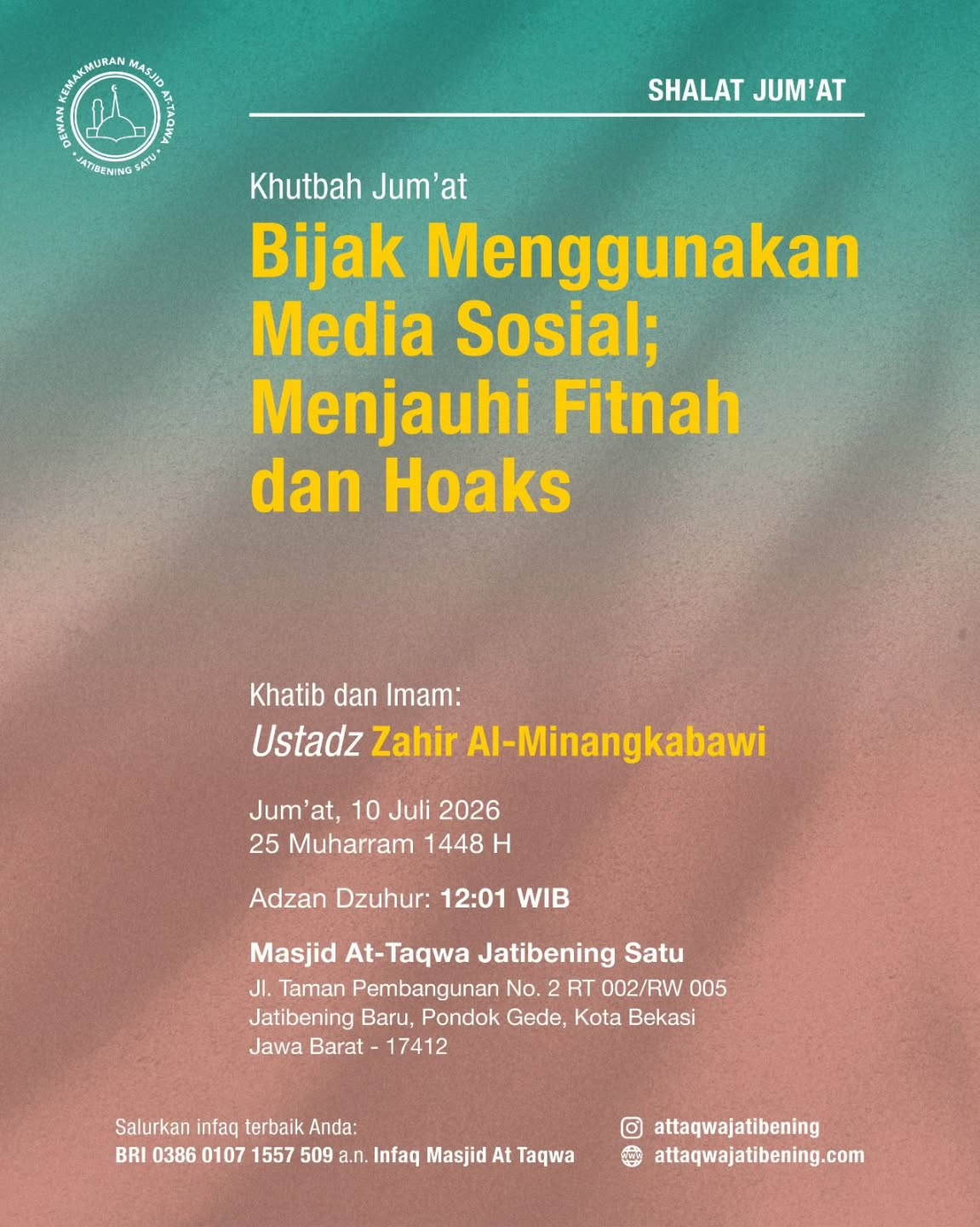 Bijak Menggunakan Media Sosial; Menjauhi Fitnah dan Hoaks
