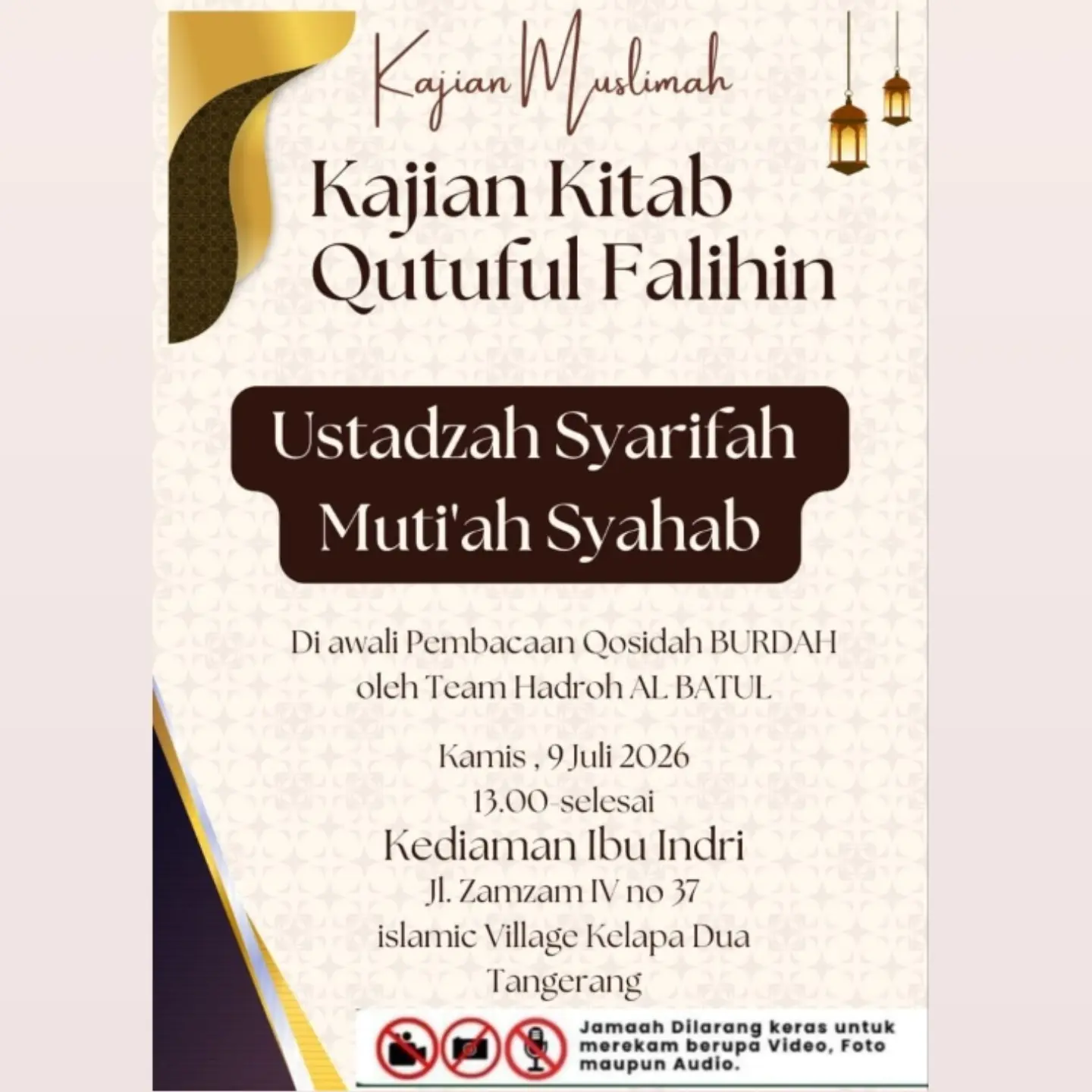 Kajian Kitab Qutuful Falihin