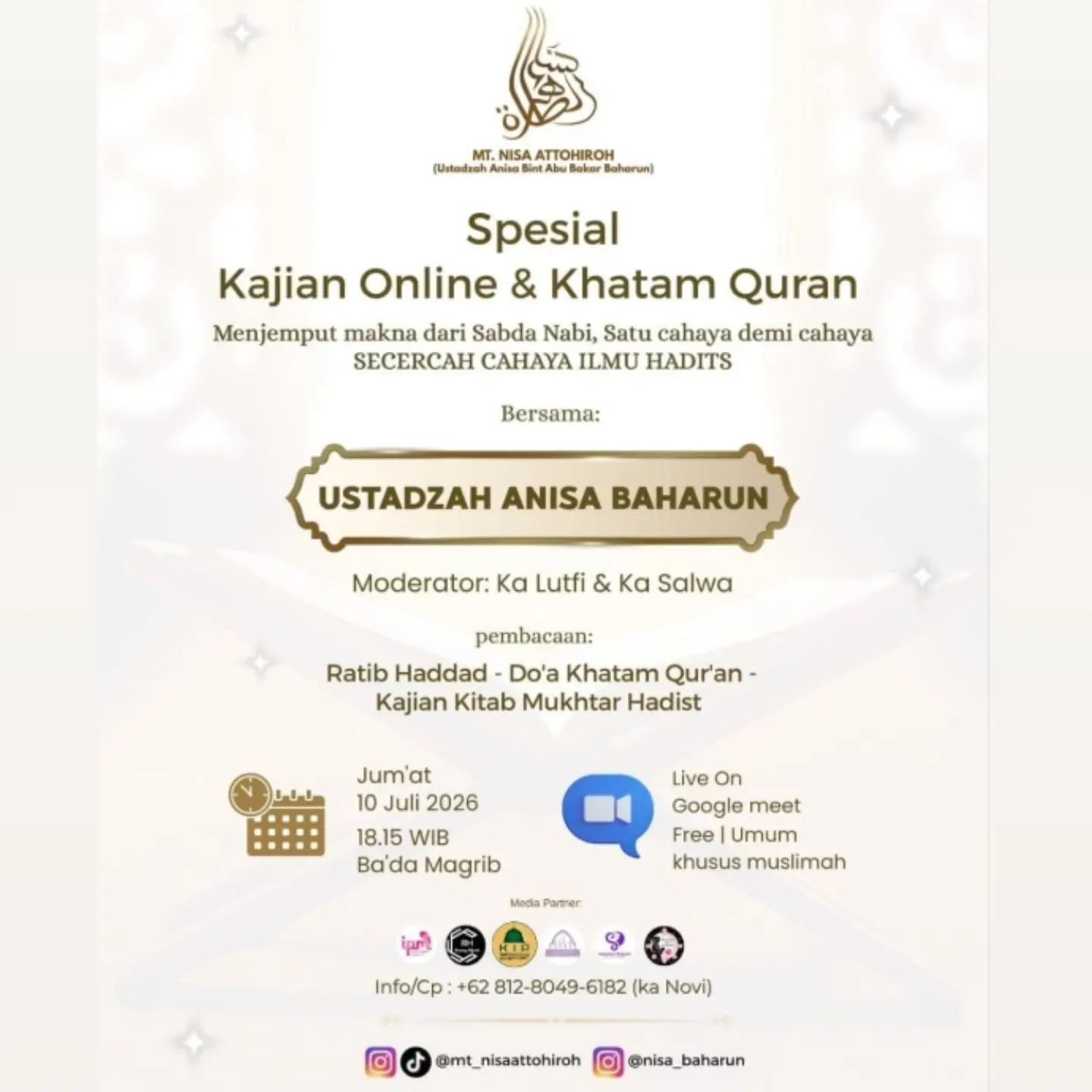 Menjemput makna dari Sabda Nabi, Satu cahaya demi cahaya SECERCAH CAHAYA ILMU HADITS